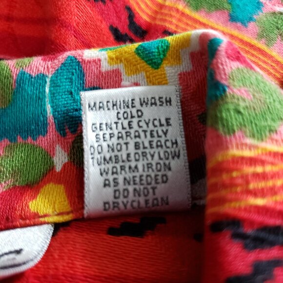 Chicos Button-Front Jacket LARGE Multi-Color Southwestern Aztec Print Cotton - Picture 8 of 8